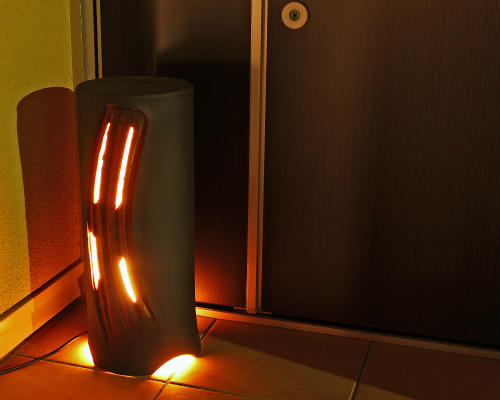 【ポイント8倍】信楽焼 インテリアライト 透かし 櫛目 屋外 屋内 兼用 コンセント式 エクステリアライト インテリア照明 おしゃれ 照明器具 ライト 陶器 癒...