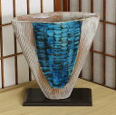 信楽焼 花器 青 櫛目 合わせ 池坊 生け花 在庫数限り 在庫処分 和風 洋風 華道 陶器 フラワーベース 立花花器 自由花 花瓶 ギフト 信楽焼き 焼き物 華...