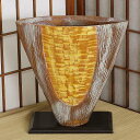 信楽焼 花器 黄 櫛目 合わせ 池坊 生け花 在庫数限り 在庫処分 和風 洋風 華道 陶器 フラワーベース 立花花器 自由花 花瓶 ギフト 信楽焼き 焼き物 華...