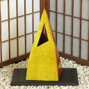 信楽焼 花器 黄釉 掛分け 角 山型 池坊 生け花 在庫数限り 在庫処分 和風 洋風 華道 陶器 フラワーベース 立花花器 自由花 花瓶 ギフト 信楽焼き 焼き...