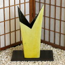 信楽焼 花器 黄釉 角 冠 池坊 生け花 在庫数限り 在庫処分 和風 洋風 華道 陶器 フラワーベース 立花花器 自由花 花瓶 ギフト 信楽焼き 焼き物 華道 ...