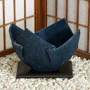信楽焼 花器 藍 櫛目 折曲げ 池坊 生け花 在庫数限り 在庫処分 和風 洋風 華道 陶器 フラワーベース 立花花器 自由花 花瓶 ギフト 信楽焼き 焼き物 華...