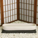 信楽焼 水盤 白釉 長角 小判 大 スカーレット 池坊 生け花 在庫数限り 在庫処分 和風 洋風 華道 陶器 水鉢 花器 自由花 花瓶 ギフト 信楽焼き 焼き物 華道 小原流 未生流 古流 遠州流 やきもの あす楽(M-20A)