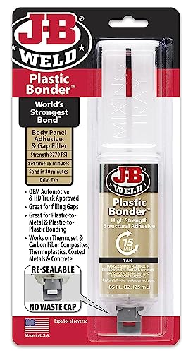 J-B Weld プラスチックボンド 50133 構造用接着剤シリンジ - タンカラー - 25 ml 1-Pack 50133