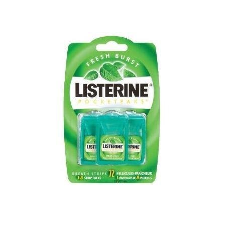 リステリン口臭予防フィルム LISTERINE PocketPaks Breath Strips Fresh Burst (24枚x3）フレッシュミントベリー味