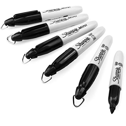 Sharpie ミニ油性マーカー バレットチップ 細字 ブラック 6本パック