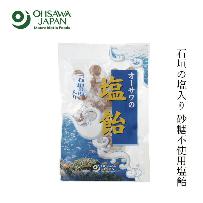 あめ・キャンディ 飴 オーサワジャパン オーサワの塩飴（石垣の塩入り）80g(約20粒) 購入金額別特典あり 正規品 ナチュラル 天然 無添加 不要な食品添加物 化学調味料不使用 自然食品 砂糖不使用 石垣の塩 塩あめ キャンディー