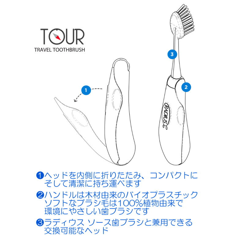 歯ブラシ オーガニック ラディウス トラベル歯ブラシ 購入金額別特典あり 無添加 正規品 歯磨き粉 デンタルケア 歯みがき粉 ノンケミカル サスティナブル エコ BPAフリー サステナブル リサイクル 2