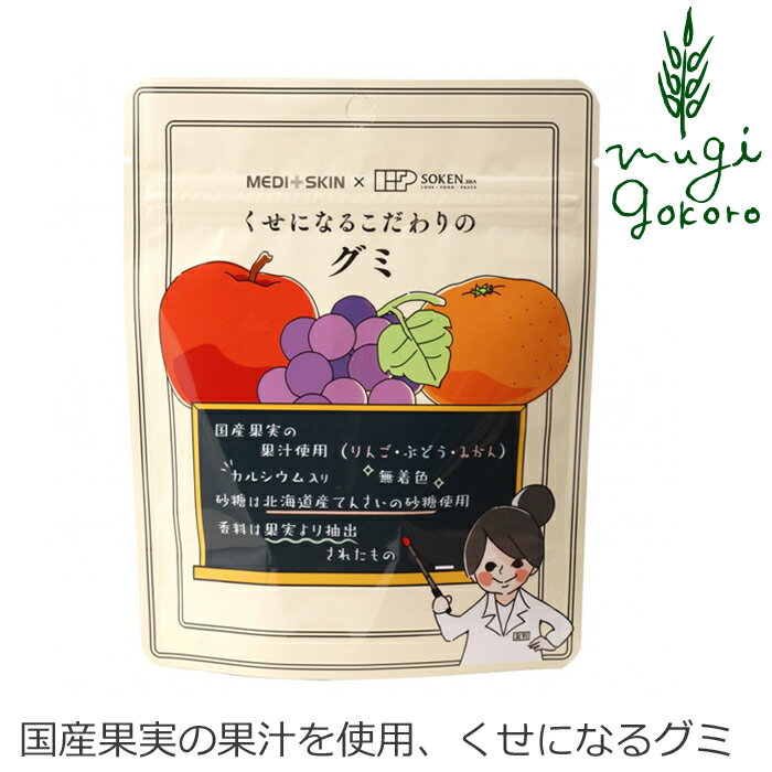 お菓子 創健社 くせになるこだわりのグミ 15粒 国産果実果汁 購入金額別特典あり 正規品 ナチュラル 天然 無添加 不要な食品添加物 化学調味料不使用 自然食品 おやつ