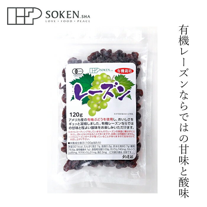 レーズン 創健社 有機栽培レーズン 120g 購入金額別特典あり 正規品 国内産 保存料 無添加 ドライフルーツ