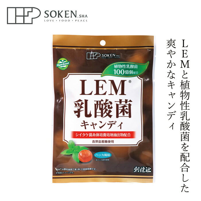 あめ・キャンディ 飴 創健社 LEM乳酸菌キャンディ 63g（個包装込み） 購入金額別特典あり 正規品 国内産 ナチュラル 天然 無添加 不要な食品添加物 化学調味料不使用