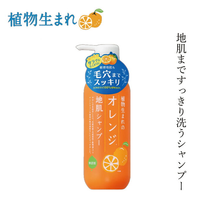 シャンプー ノンシリコン 植物生まれ（オレンジ） 植物生まれのオレンジ地肌シャンプーS 400ml 購入金額別特典あり 正規品 オーガニック 無添加 石澤研究所 ヘアケア 天然 ナチュラル ノンケミカル 自然 頭皮ケア オレンジの香り