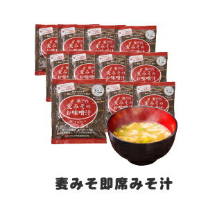 【送料無料】即席みそ汁12食メール便発送麦みそ(麦味噌)のフリーズドライ味噌汁(インスタント即席味噌汁)味噌蔵とアマノフーズが共同開発した四国愛媛、九州、山口のご当地の味、豚汁(とん汁)仕立て。