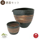 【片口酒器】荒刷毛 酒器2点セット モダン 注器 ぐい呑 片口 おしゃれ 信楽焼 【日本製】