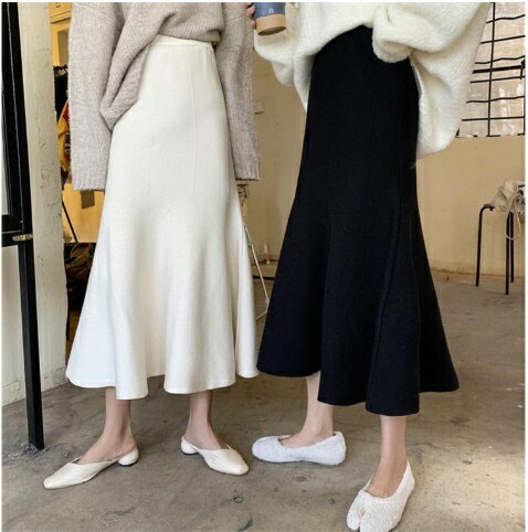 Rakuten - スカート ロングスカート ロング Aライン タイトスカート ハイウエスト スリム フィッシュテイル ニット