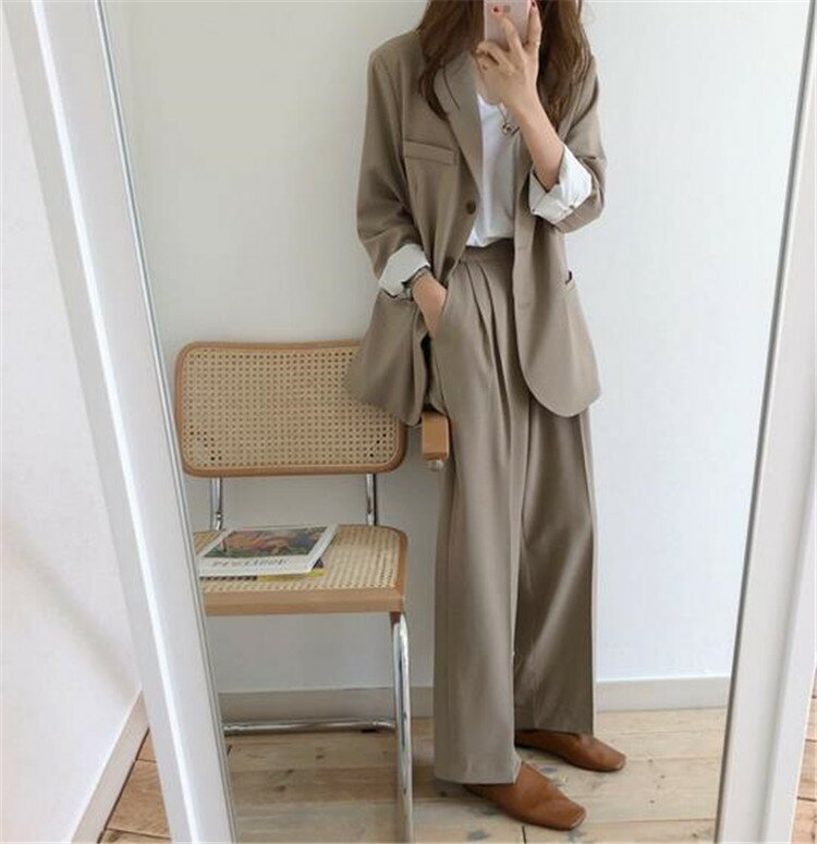 【買い物マラソン限定100円OFFクーポン】ワイドパンツ セットアップ スーツ ジャケット オーバーサイズ 新品 カジュアル 韓国 韓国ファッション ストリート 綺麗め ゆったり パンツ ズボン 2点セット 雑誌で紹介