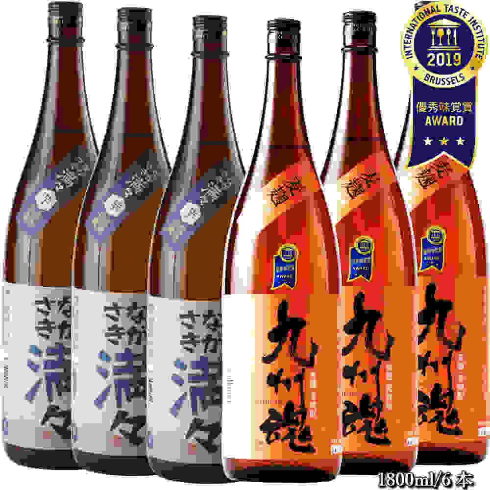 長崎 特選焼酎セット/ながさき満々芋・九州魂むぎ焼酎各3本飲み比べ1800ml/6本