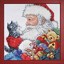 【中古】【輸入品・未使用】サンタ & 子猫カウント クロス ステッチ キット 13%ダブルクォーテ%X 13%ダブルクォーテ%14 カウント