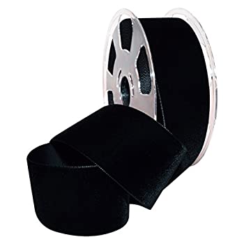 【中古】【輸入品・未使用】Morex Ribbon 01250/10-725 ナイロンバロア スイスベルベットナイロンリボン 2インチ×11ヤード ブラック