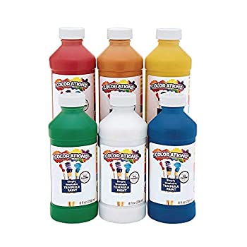 【中古】【輸入品・未使用】Colorations Simply Washable テンペラペイント 8液量オンス 6色セット 非毒性 鮮やか 太字 キッズペイント クラフト 趣味 アート&クラフト 楽し