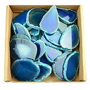 【中古】【輸入品・未使用】30 pieces Agate Slices Stone Slab 5.1cm - 7.6cm in length for Wedding Name Cards Namecards Place Cards - Blue