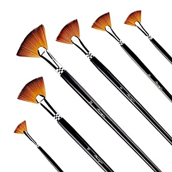 【中古】【輸入品 未使用】Fan Brushes - Amagic Artist Soft Anti-Shedding Nylon Hair Paint Brush Set for Acrylic Watercolour Oil Painting (6 Pcs)