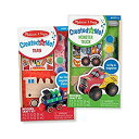 【中古】【輸入品・未使用】Melissa & Doug が作った!自分で木製車をペイント&デコレーションしよう 子供用クラフトキット 2パック - モンスタートラック、電車
