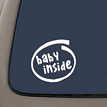 【中古】【輸入品・未使用】ni196?Baby Inside???On Board???ビニール車デカールステッカー|ビニールカラー:ホワイト| 5.5?%ダブルクォーテ%