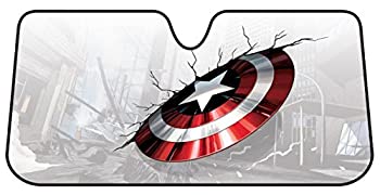 (Captain America Marvel Broken Shield) - Plasticolor 003756R01 Captain America Marvel Broken Shield Accordion Bubble Sunshade