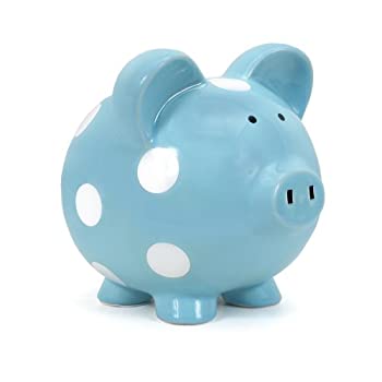 【中古】【輸入品・未使用】Child to Cherish Polka Dot Piggy Bank%カンマ% Blue%カンマ% Large by Child to Cherish [並行輸入品]