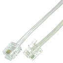 【中古-非常に良い】 ミヨシ モジュラーケーブル 20m 6極4芯/2芯 電話ケーブル ホワイト TC-420WH
