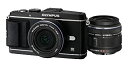 【中古】 OLYMPUS オリンパス ミラーレス一眼 PEN E-P3 ツインレンズキット ブラック E-P3 TKIT BLK(2)