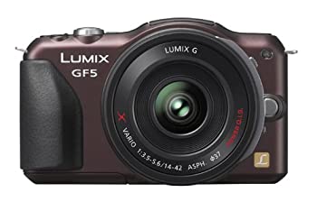 【中古-非常に良い】 パナソニック ミラーレス一眼カメラ ルミックス GF5 レンズキット 電動ズームレンズ付属 センシュアルブラウン DMC-GF5X-T
