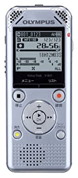 【中古】 OLYMPUS オリンパス ICレコーダー VoiceTrek 2GB MP3 WMA ステレオ録音 microSD対応 SLV シルバー V-801