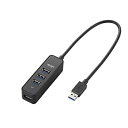 【中古】 エレコム USB3.0 ハブ 4ポート バスパワー マグネット付 ブラック MacBook Surface Pro Chromebook他 ノートPC...
