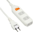 【中古】 OHM 安全タップ 集中スイッチ付 3個口 5m 白 (00-1285)