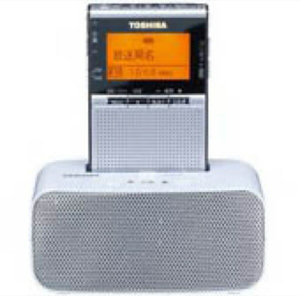 【中古-非常に良い】 東芝 ワイドFM/AMラジオ ステレオスピ−カー付充電台セット (シルバー) TOSHIBA TY-SPR7