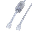 【未使用】【中古】 サンワサプライ コア付シールドツイストモジュラーケーブル シルバー 5m TEL-FST-5N2