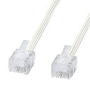 【未使用】【中古】 サンワサプライ やわらかスリムケーブル(白) 20m TEL-S2-20N2