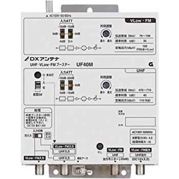 【未使用】【中古】 DXアンテナ UHF VLow FMブースター 共同受信用 UHF利得40dB UF40M