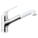 【中古-非常に良い】 LIXIL リクシル INAX キッチン用 ワンホールシングルレバー混合水栓 ハンドシャワー付 エコハンドル 凍結防止水抜き仕様 RSF-...