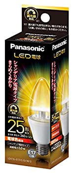 【未使用】【中古】 パナソニック LED電球 口金直径17mm 電球25W形相当 電球色相当(5.0W) 小形電球・シャンデリアタイプ 調光器対応 LDC5LE17CDW2