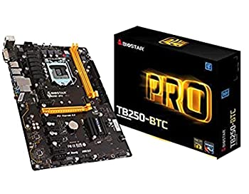 【未使用】【中古】 Biostar Motherboard TB250-BTC PRO Core i7/i5/i3 LGA1151 intel B250 DDR4 Supports 6 AMD and 6 Nvidia Graphics cards