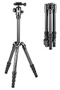 【中古】 Manfrotto マンフロット 三脚 Elementトラベル三脚 スモール ブラック カーボン 最大耐荷重4kg 5段 コンパクト ブイログ MKE...