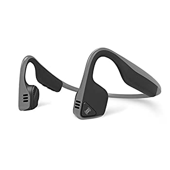 【中古】 AfterShokz TREKZ TITANIUM 骨伝導ワイヤレスヘッドホン グレー 36g AS600 専用ポーチ付