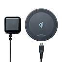 【未使用】【中古】 ミヨシ ワイヤレス充電アダプタセット 5W ブラック IWUA-01 BK