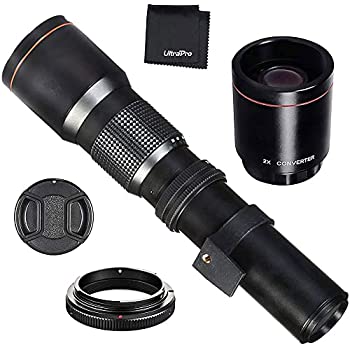 【未使用】【中古】 高解像度 500mm/1000mm マニュアル望遠反射レンズ Canon EOS Rebel T3i T4i T5 T5i T6 T7 T6i T6s T7i SL1 SL2 EOS 60D 70D 77D 80D 5D III 5D I