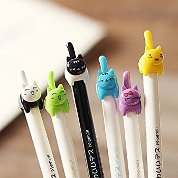 【中古】 Klaxiaz - 6PCS 0.5mmのかわいい子猫のしっぽシャープペンシルマスコット学生ギフトかわいい..