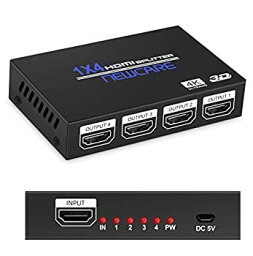 【未使用】【中古】 NEWCARE HDMI 分配器 1x4 HDMIスプリッター 1イン4 出力 フルHD1080P 4Kおよび3D対応 Xbox PS3 4 Roku Blu-rayプレーヤー HDTV対応