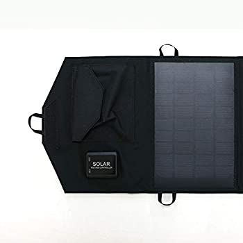 【未使用】【中古】 エアージェイ ポータブルソーラー充電器 太陽光充電 最大出力14W AJ-SOLAR14W ブラック BK